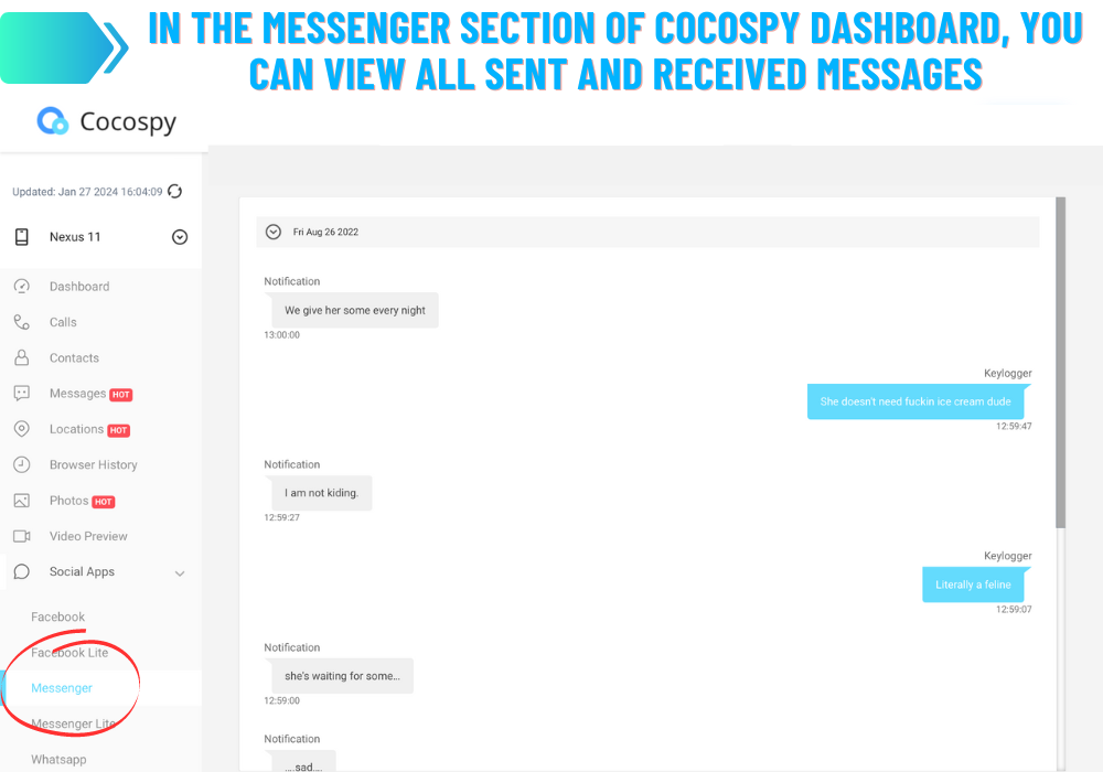 CocoSpy for Facebook