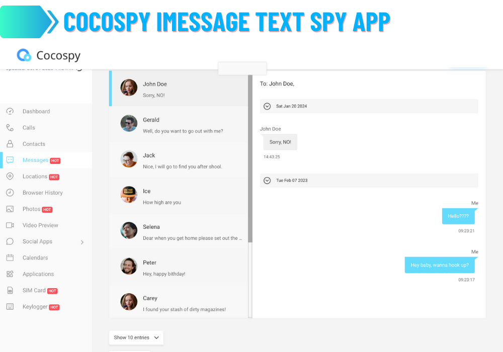 Cocospy iMessage Text Spy App