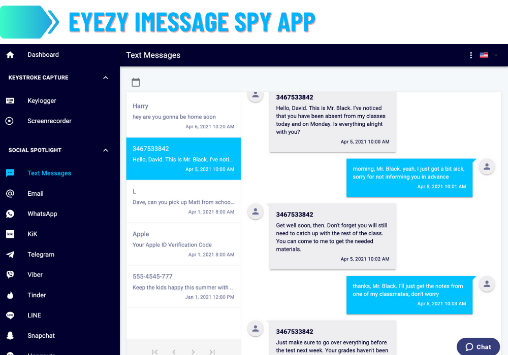 EyeZy iMessage spy app