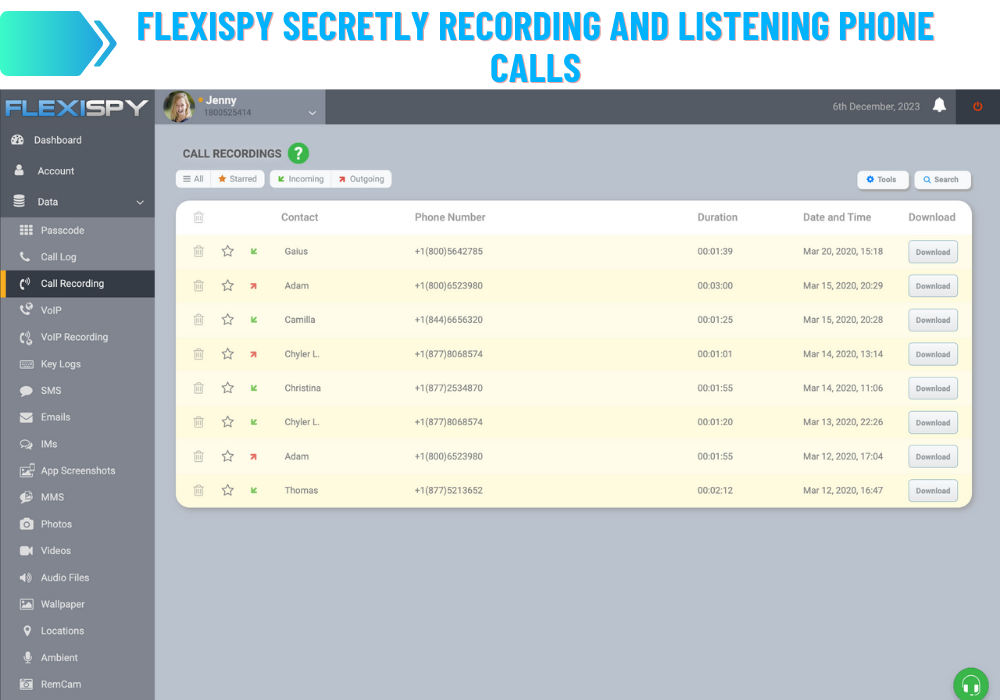 FlexiSPY Call Recording