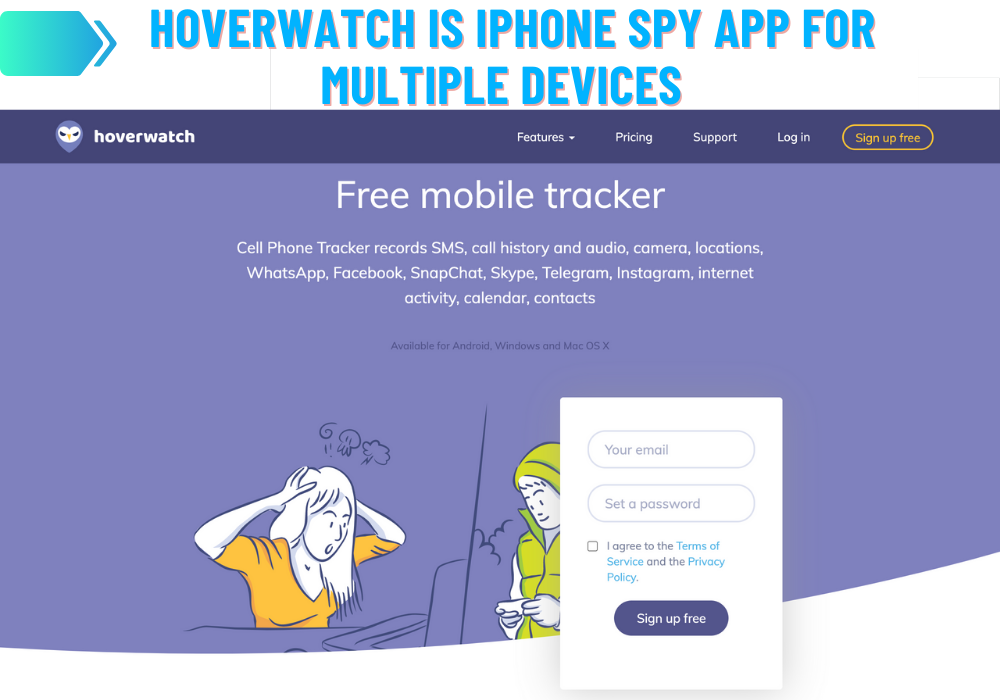 Hoverwatch Es iPhone aplicación espía para múltiples dispositivos