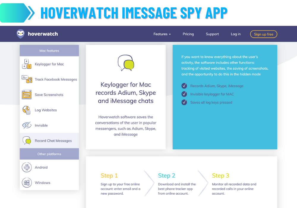 Hoverwatch iMessage Spy App