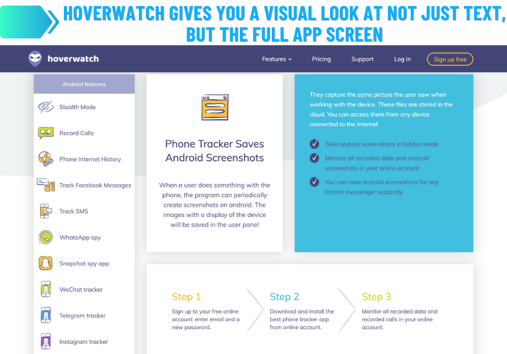 Hoverwatch screenshot-centric approach