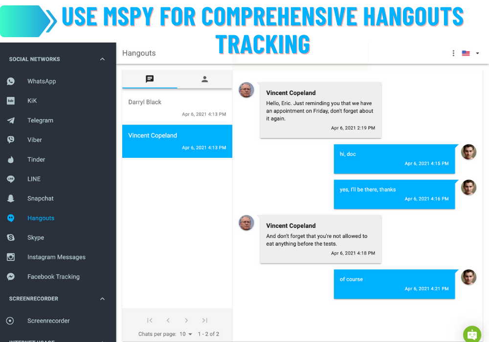 Use mSpy for Comprehensive Hangouts Tracking