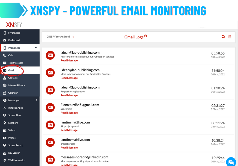 XNSpy - PowerFul Email Monitoring