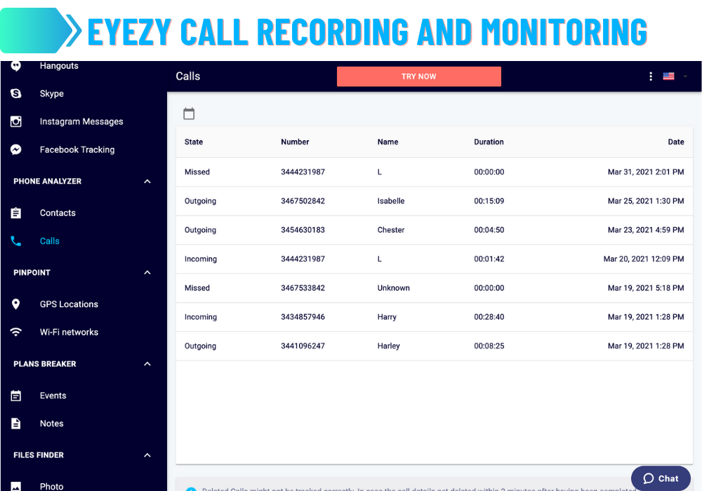 eyeZy call recording