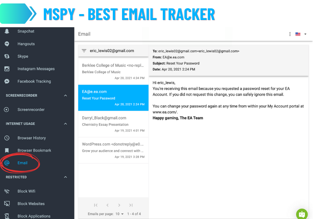 mSpy - Best Email Tracker