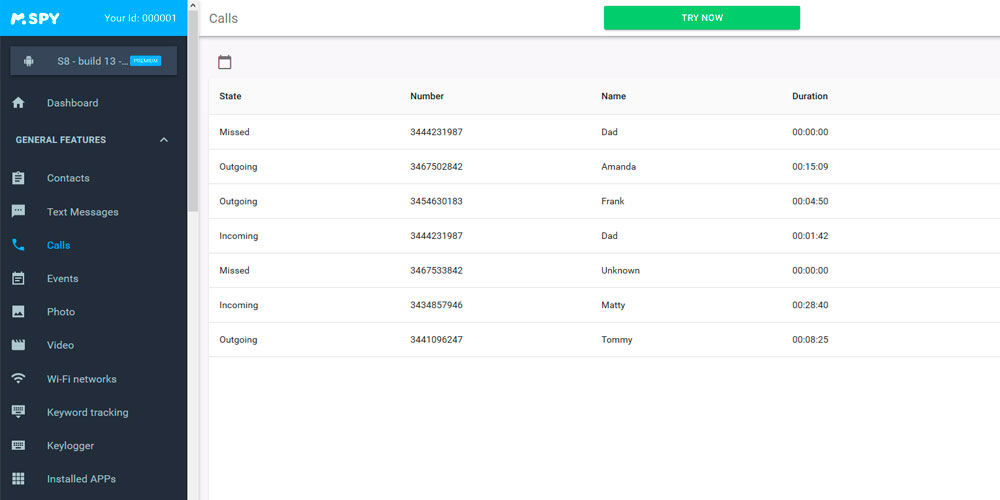 mSpy - Call Monitoring