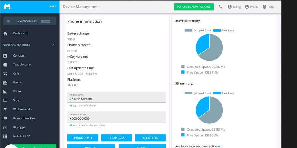 mSpy - Device Management