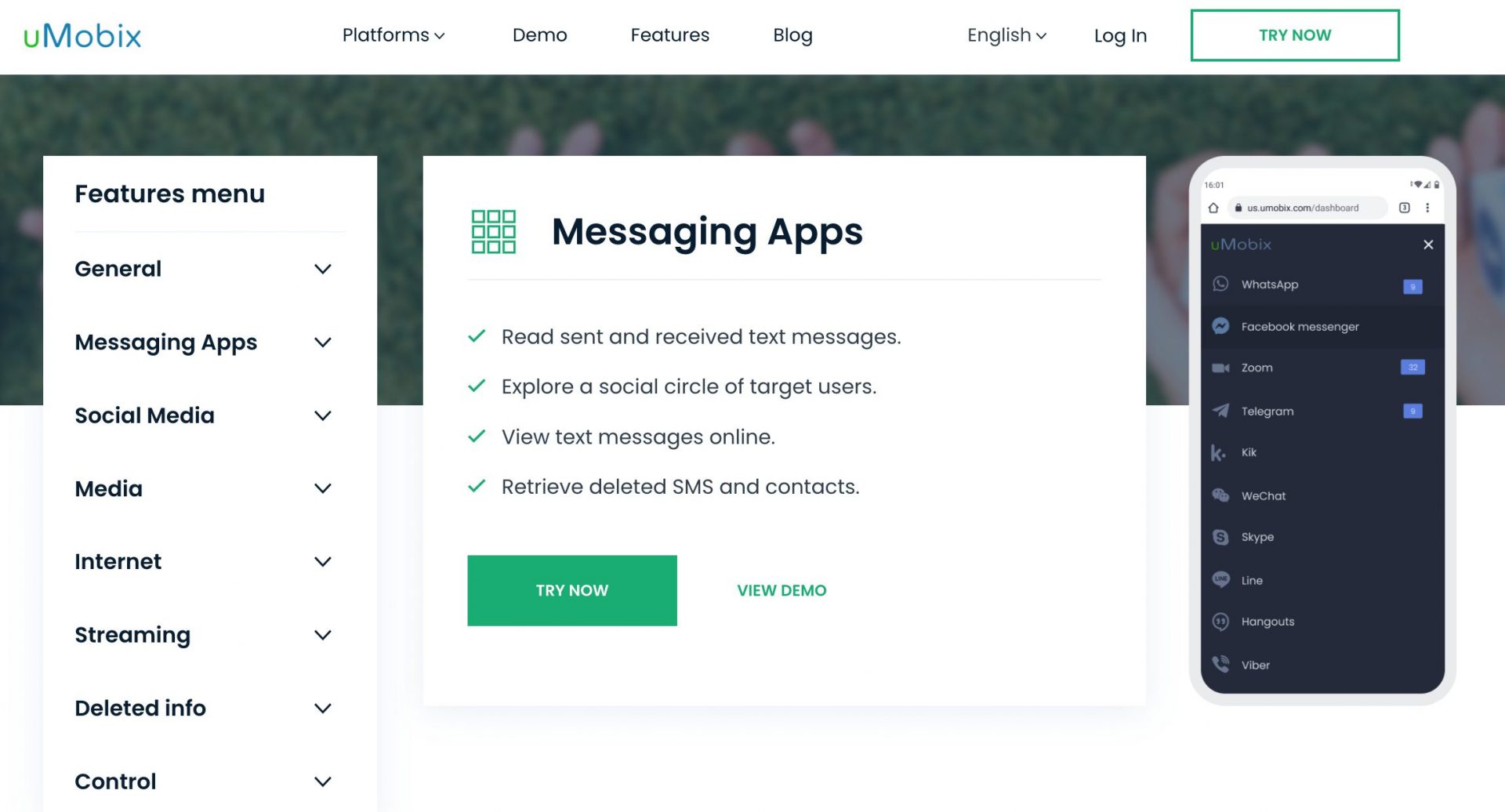 uMobix Messaging Apps Monitoring