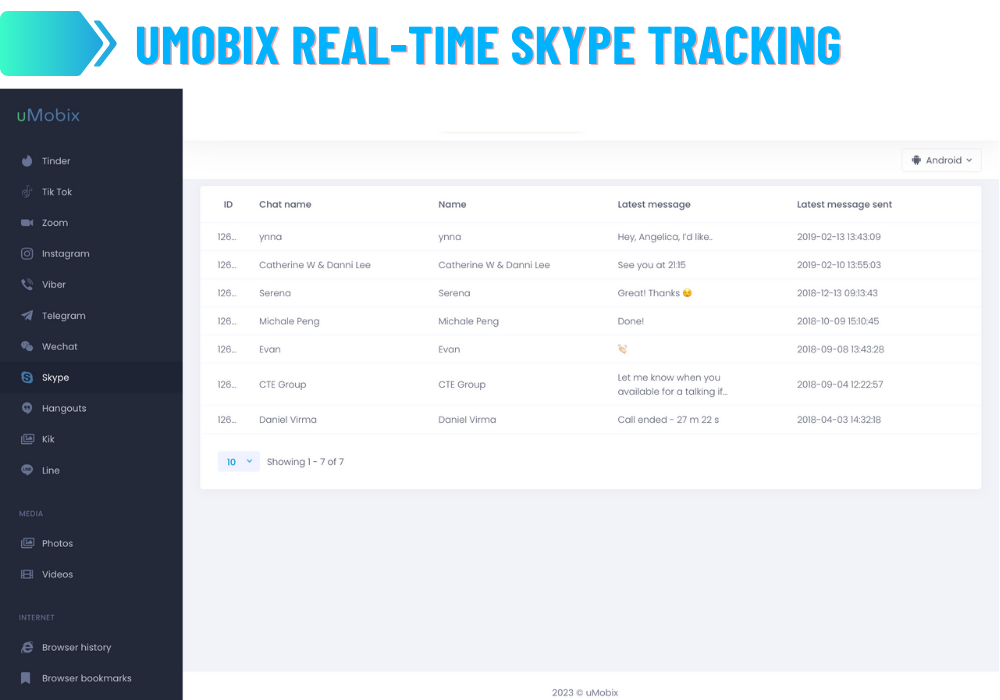uMobix Real-Time Skype Tracking