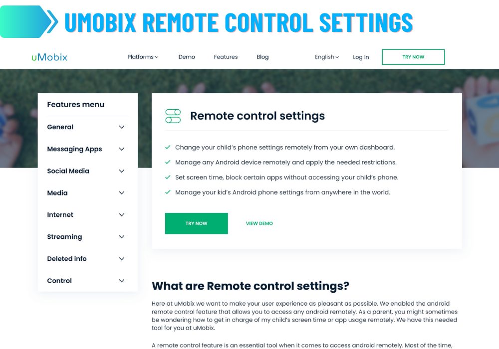 uMobix Remote control settings