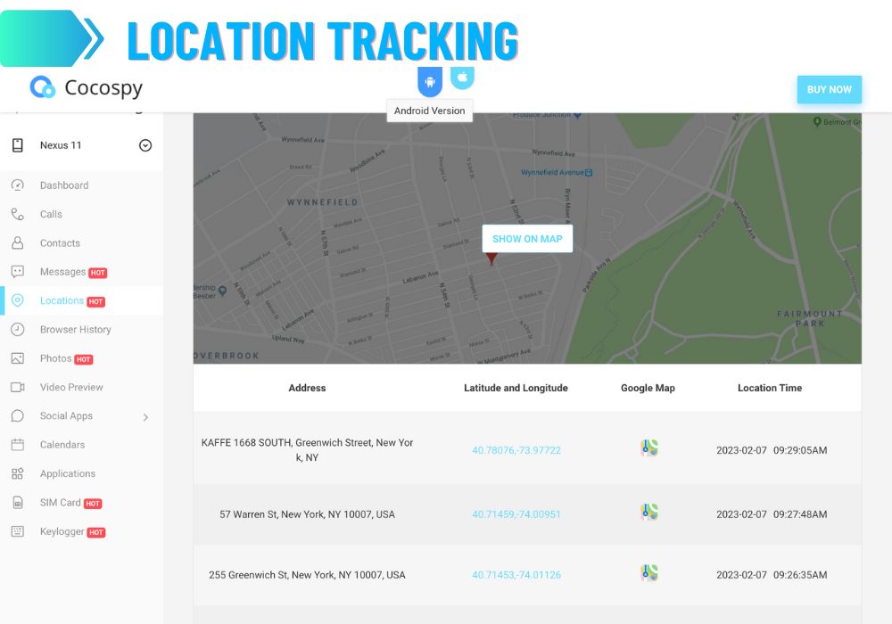 Cocospy Location Tracking
