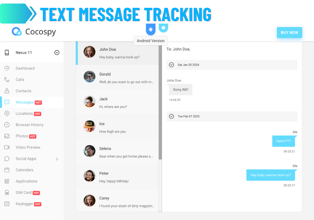 Cocospy Text Message Tracking