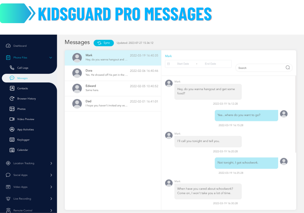 KidsGuard PRO Messages