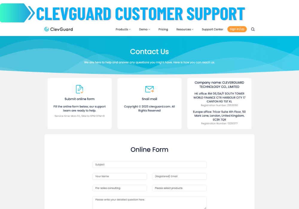 Assistenza clienti Clevguard