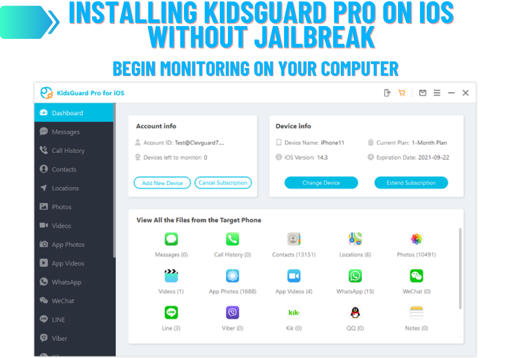 Kidsguard Pro - Beginn der Überwachung auf Ihrem Computer