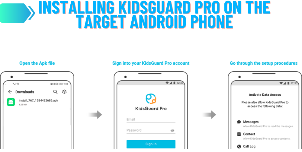 Kidsguard Pro - Seuraa asennusohjeita