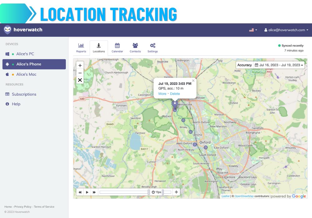 Location Tracking with Hoverwatch