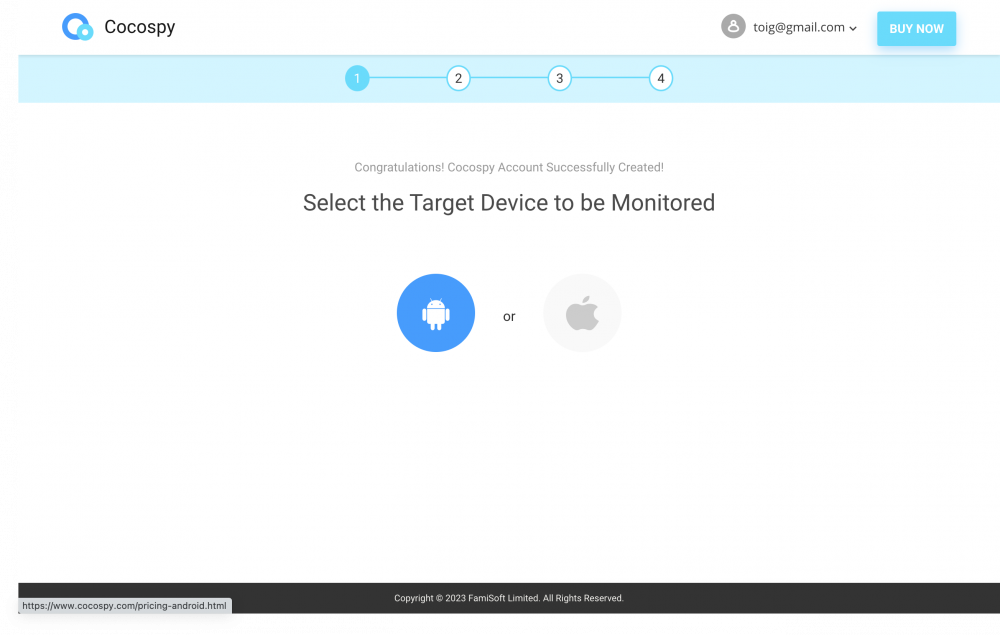 Select the Operating System