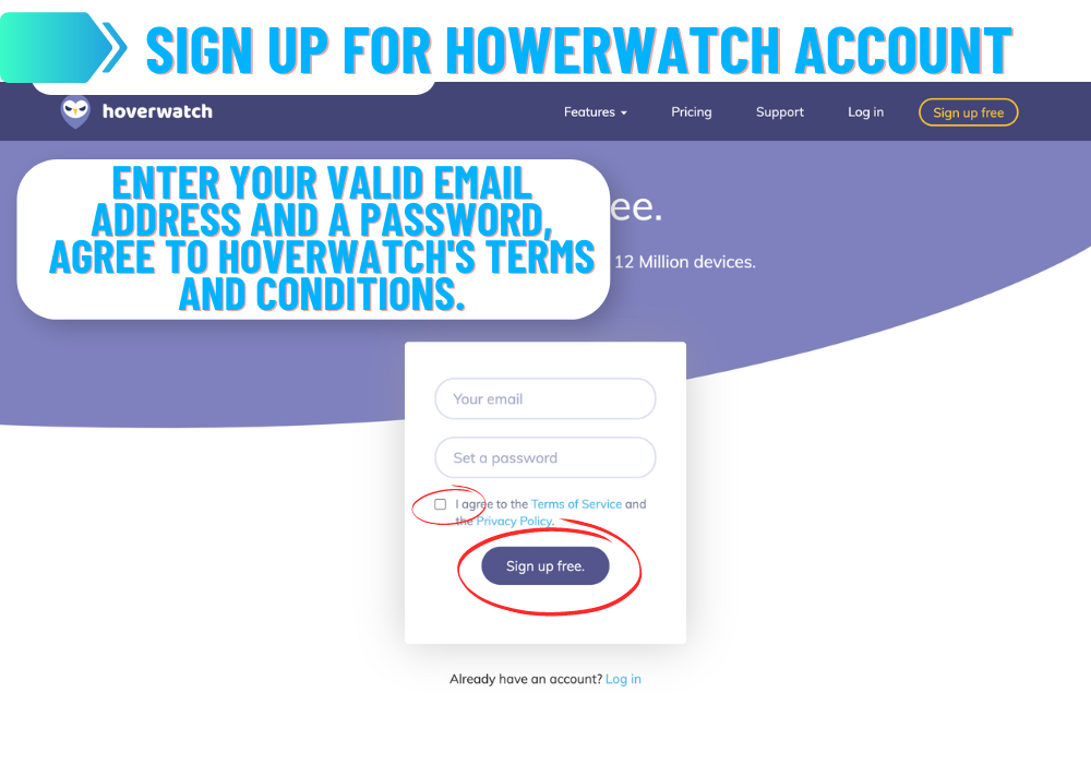 Registre-se na Conta 2 do Howerwatch