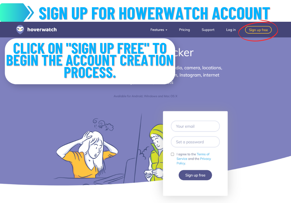 Registrati per un account Howerwatch gratuito