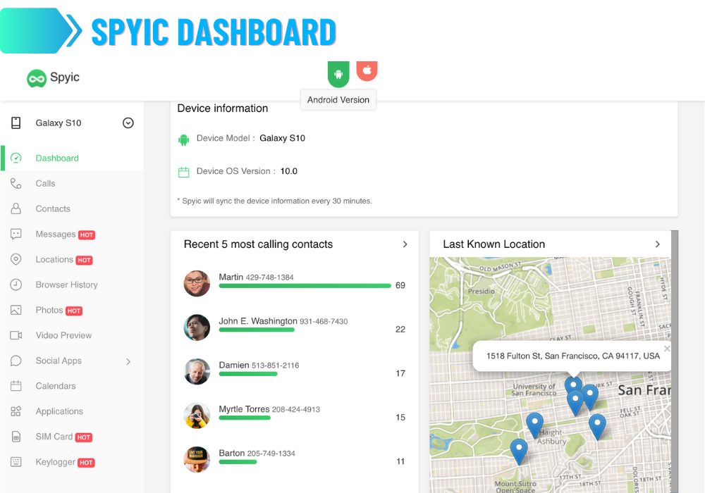 Spyic Dashboard