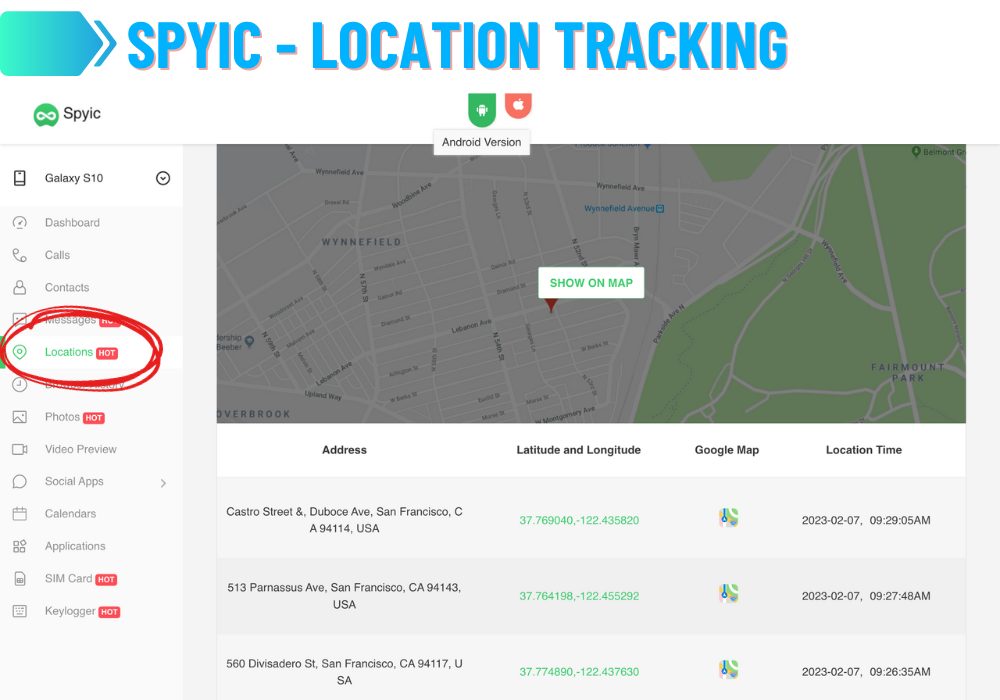 Spyic - Location Tracking