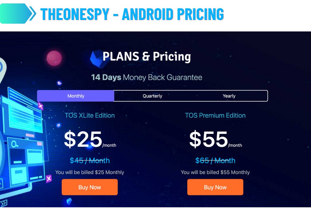 TheOneSpy - Android Pricing