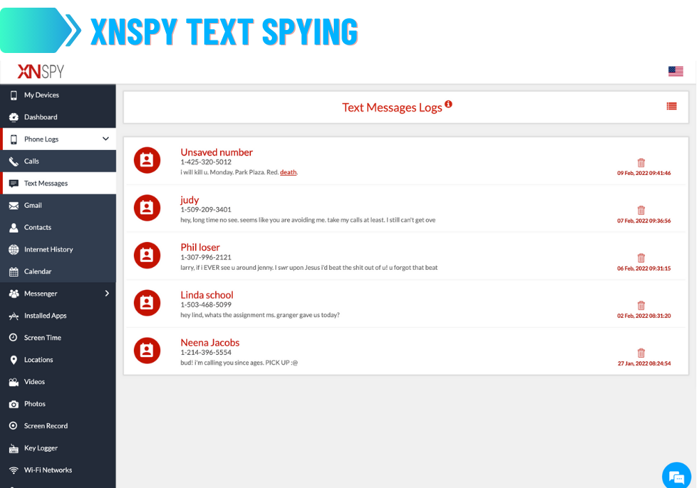 XNSPY Text Spying