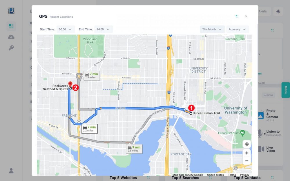 iKeyMonitor Real-time GPS Locations