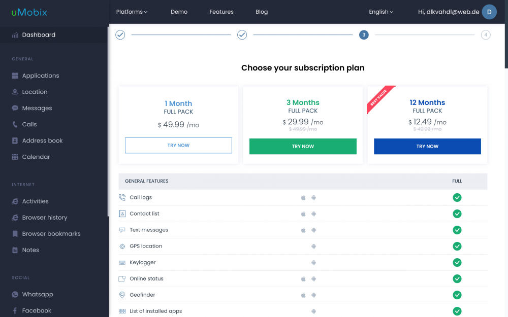 uMobix Pricing
