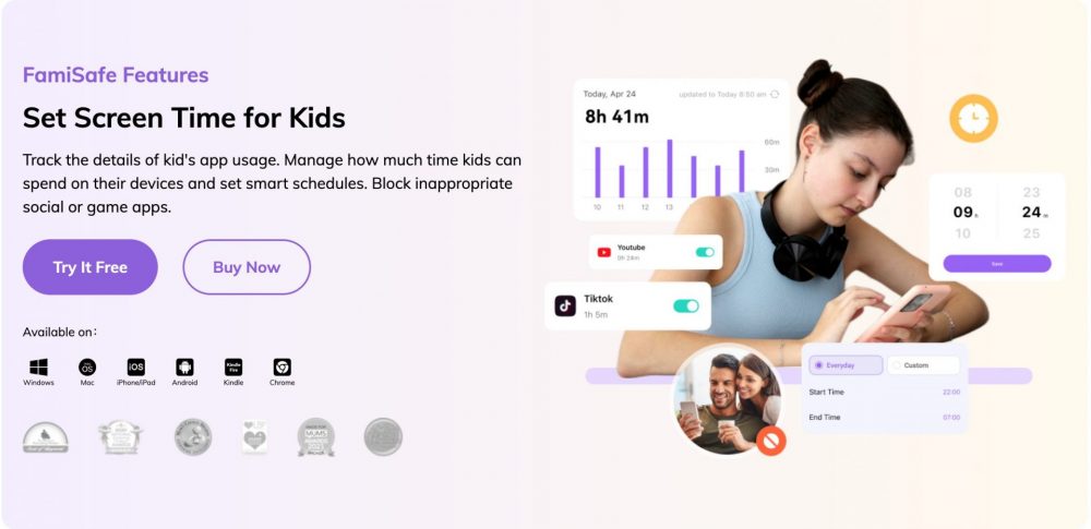 FamiSafe Features Set Screen Time for Kids