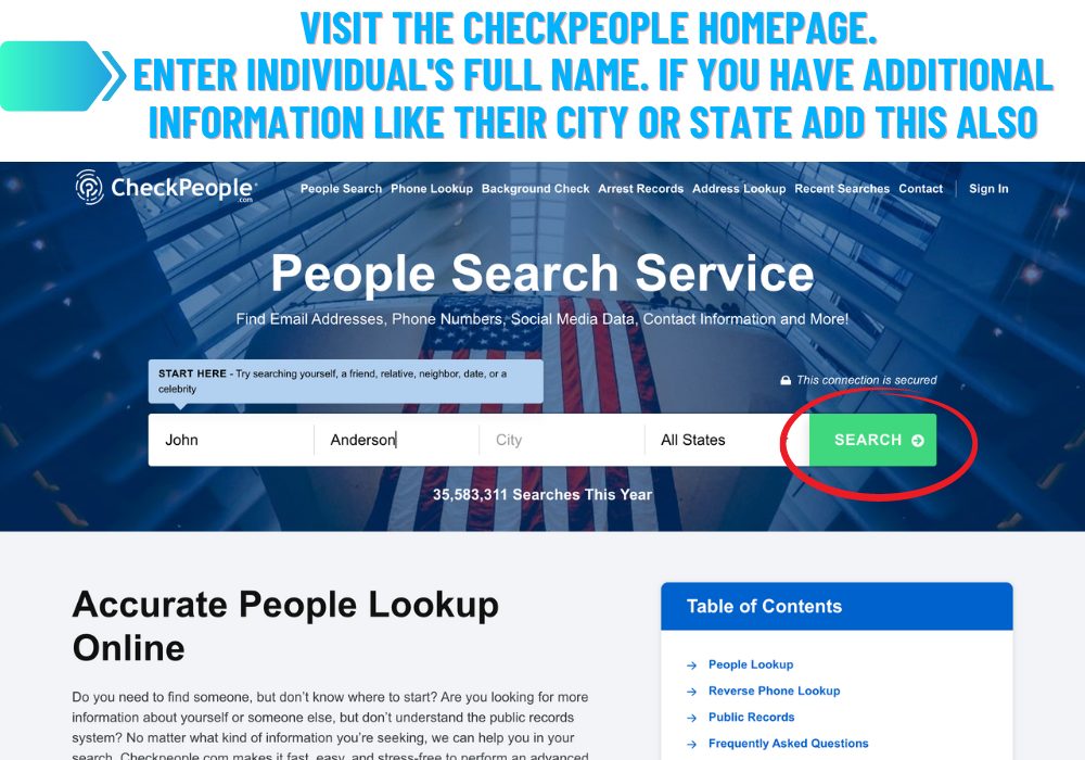 CheckPeople Start Your Search