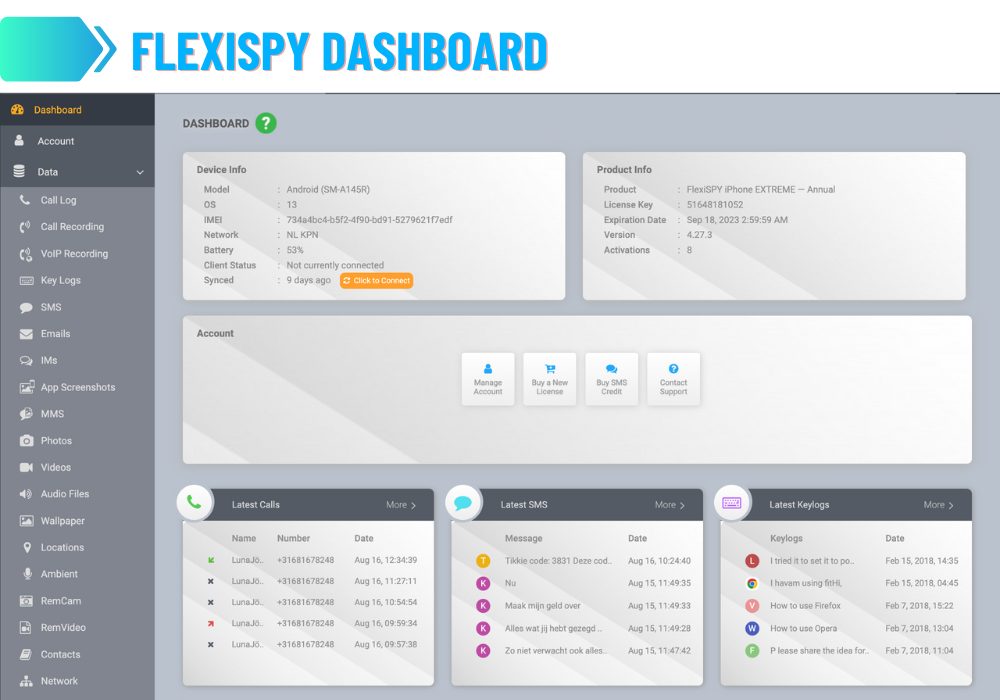 FlexiSPY Dashboard