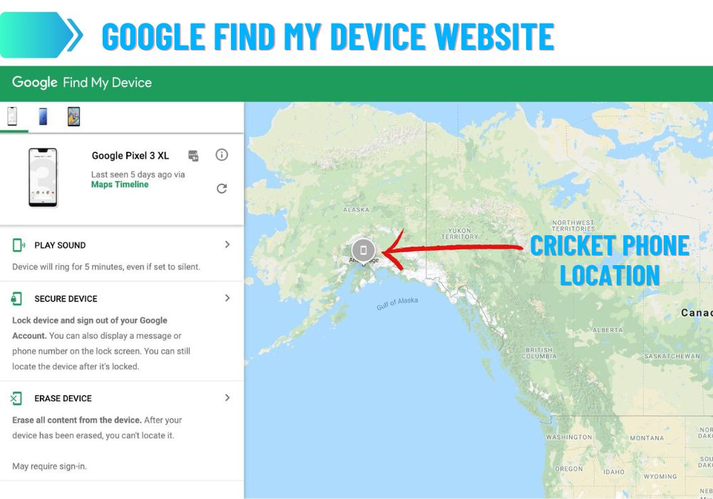 Google Find My Device Website