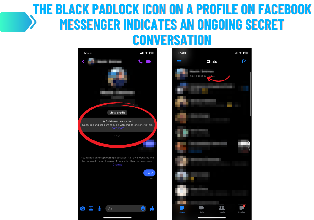 Hangslotpictogram - Geheime chat op Facebook Messenger