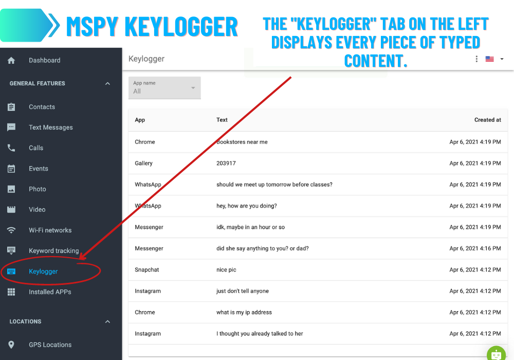 mSpy Keylogger
