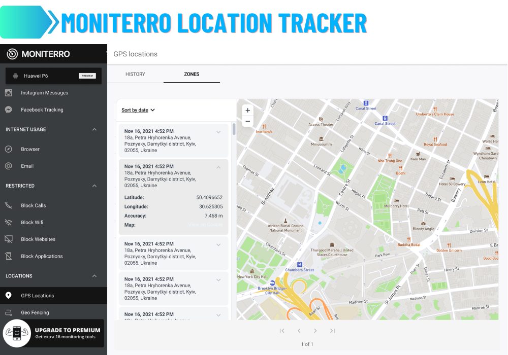 Moniterro Location Tracker