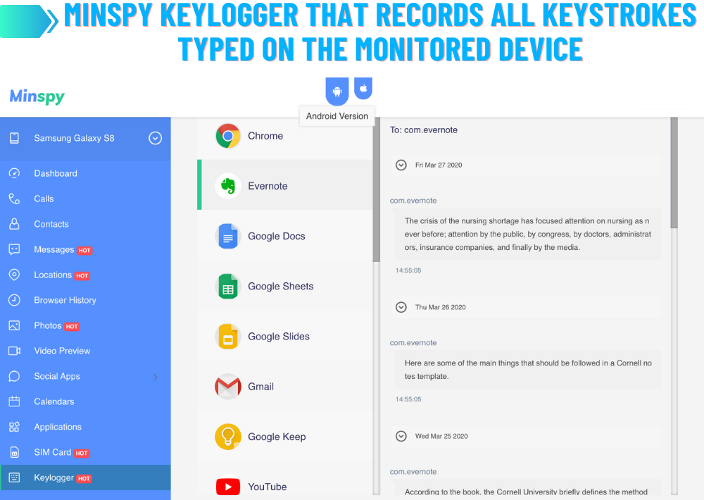 Minspy keylogger